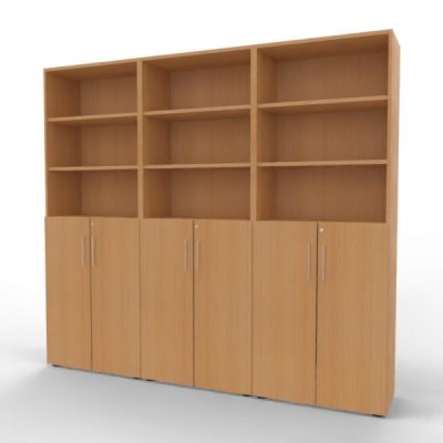 Büroschrankwand VH17 240 cm breit Buche